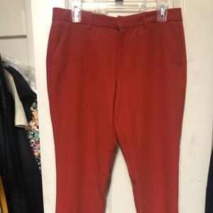 Rust cropped trouser